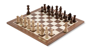 Schachspiel Royal aus <br>Ahorn- und Nussbaumholz