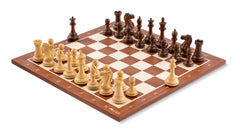 Schachspiel Lorbeer aus <br>Buchsbaum- und Mahagoniholz