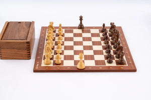Schachspiel Serenität aus <br>Mahagoni und Seshamholz