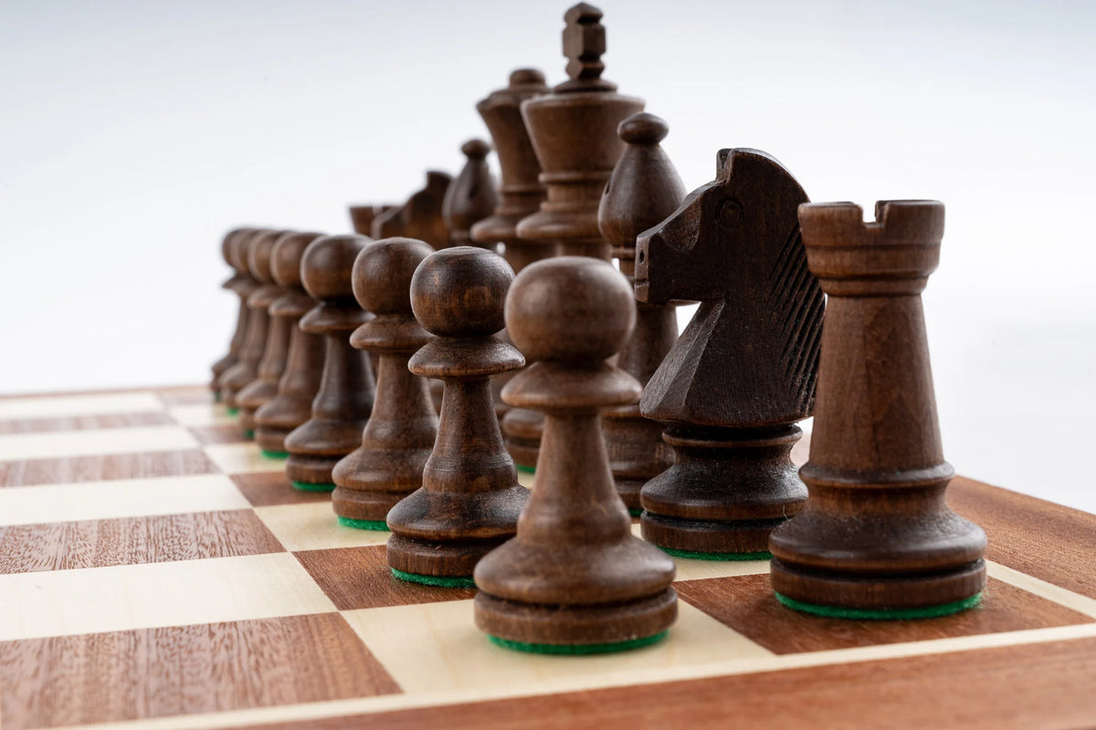 Schachspiel Hoheit aus <br>Mahagoni und Buche