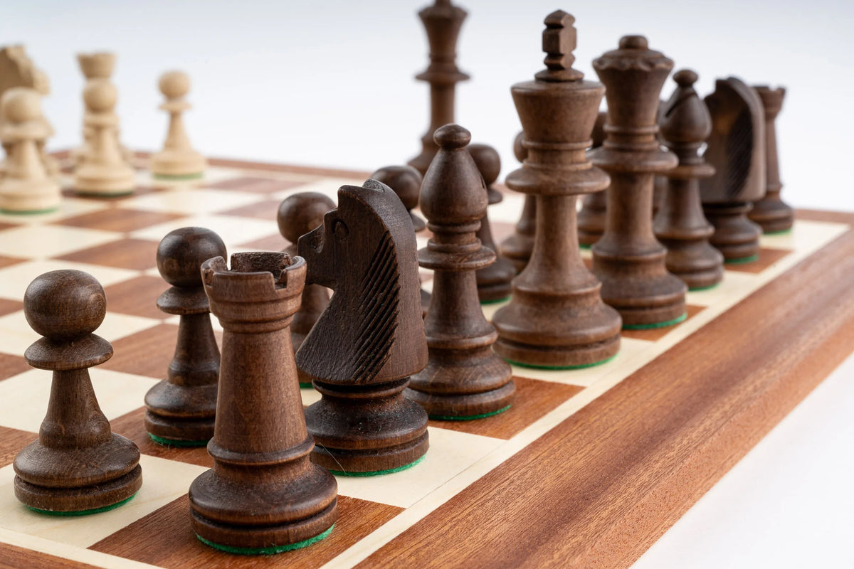 Schachspiel Hoheit aus <br>Mahagoni und Buche