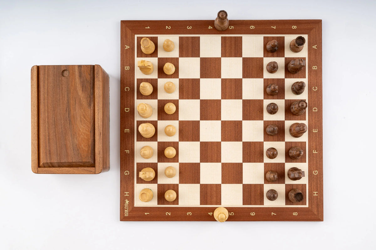 Schachspiel Grandeur <br>aus Mahagoniholz
