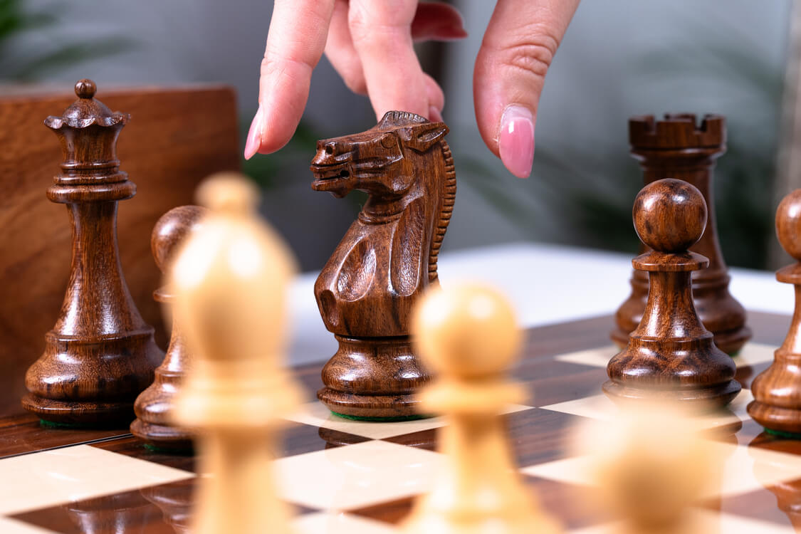 Schachspiel Osmose <br>aus Palisander und Sheesham