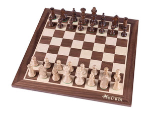 Schachbrett 'Royal' aus Holz <br>40 x 40 cm