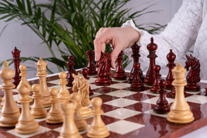 Schachspiel Rubin <br>aus Eschenmaserholz