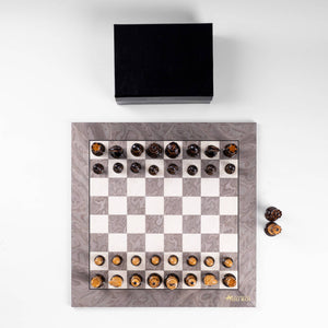 Prestige-Schachspiel <br>aus Eschenholz (Hochglanz)