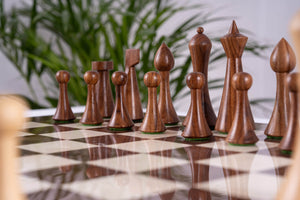 Schachspiel Siena-Erde <br>aus Eschenmaserholz