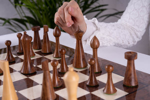 Schachspiel Siena-Erde <br>aus Eschenmaserholz