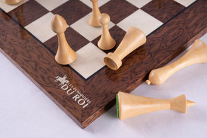 Schachspiel Siena-Erde <br>aus Eschenmaserholz
