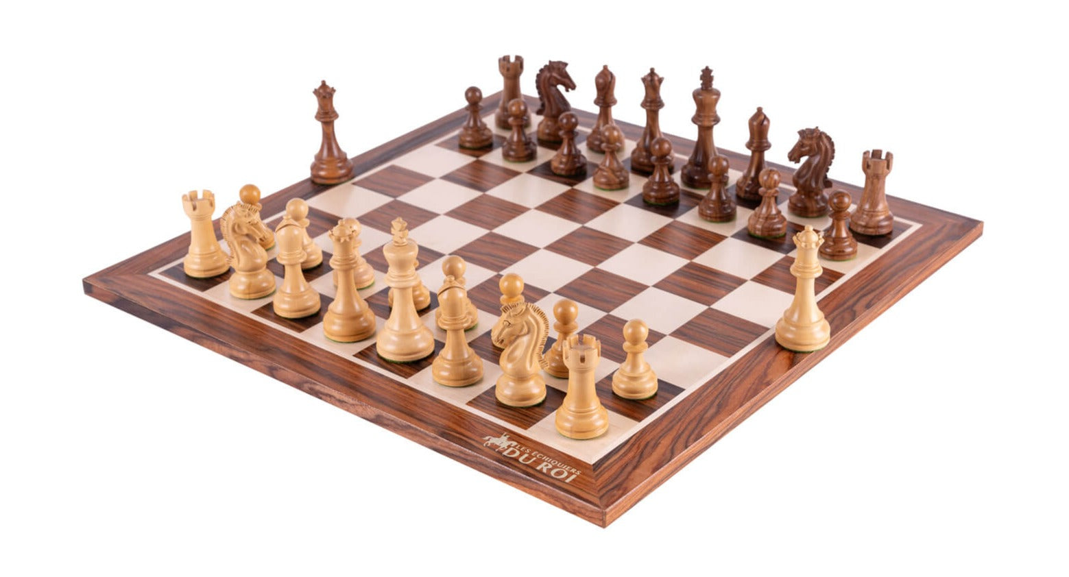 Monumentales Schachspiel <br>aus Palisanderholz