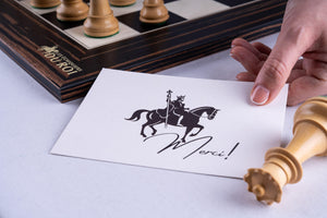 Schachspiel Galerie aus <br>Buchsbaum und Ebenholz