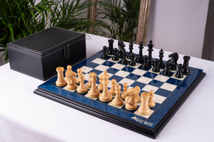 Schachspiel Bleu Céleste <br>aus Eschenmaser