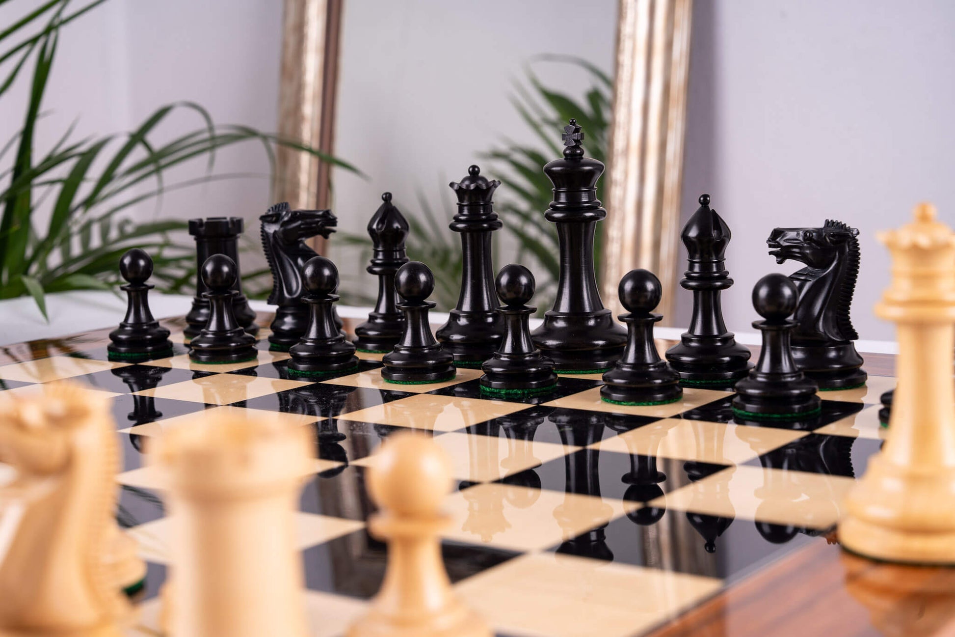 Schachspiel Parure <br>aus Palisander und Ahorn