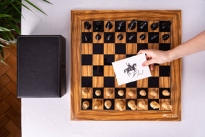 Schachspiel Duel <br>aus Olivenholz