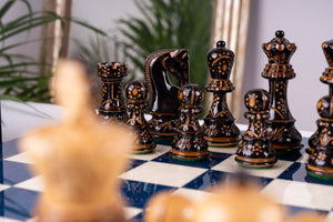 Schachspiel Bleu Impérial <br>aus Eschenmaser