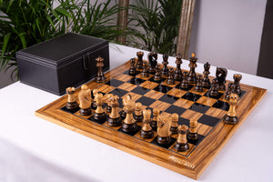 Schachspiel Œuvre <br>aus Olivenholz