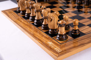 Schachspiel Œuvre <br>aus Olivenholz