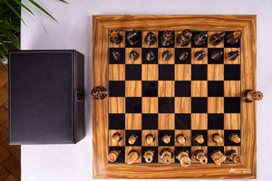 Schachspiel Œuvre <br>aus Olivenholz
