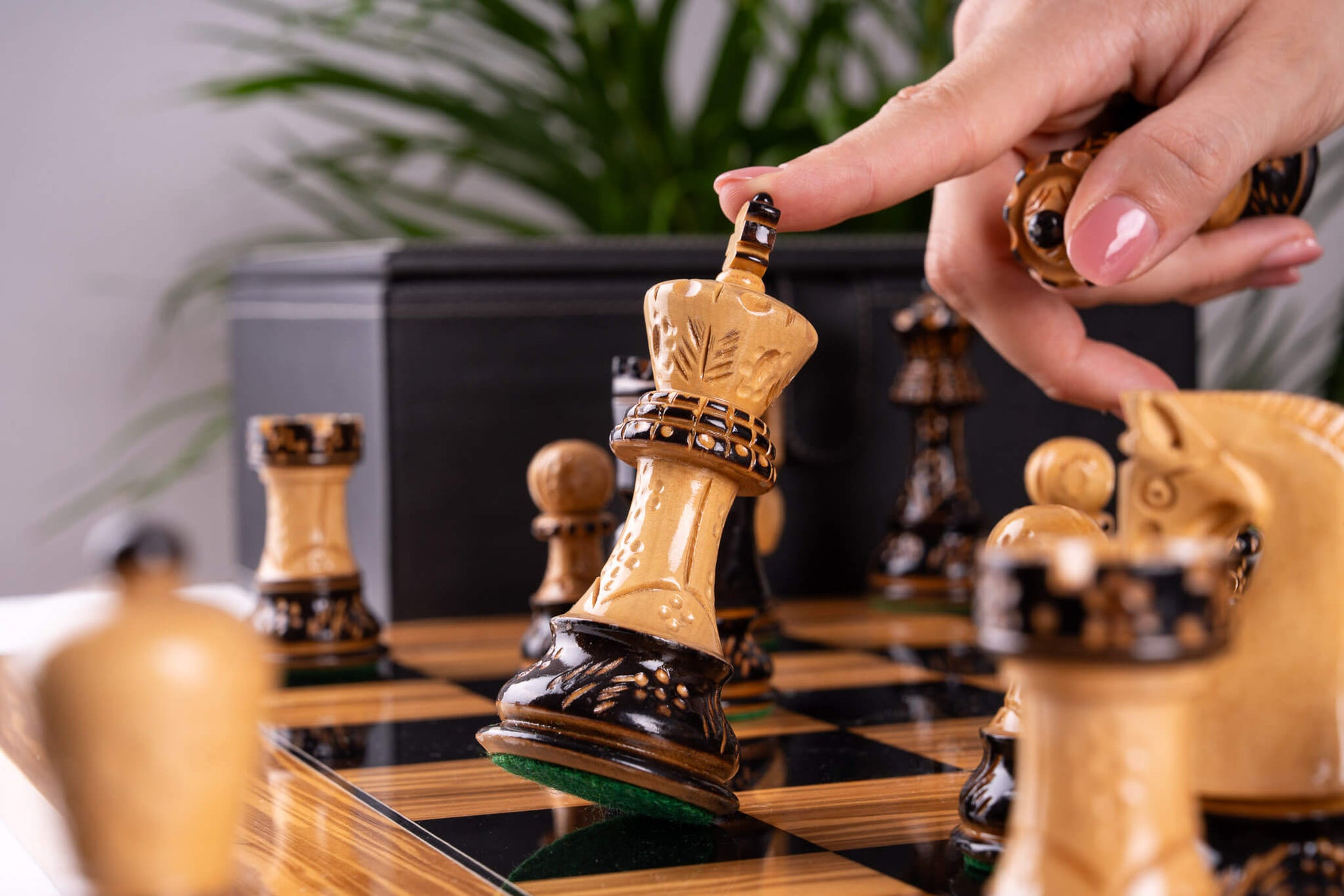 Schachspiel Œuvre <br>aus Olivenholz