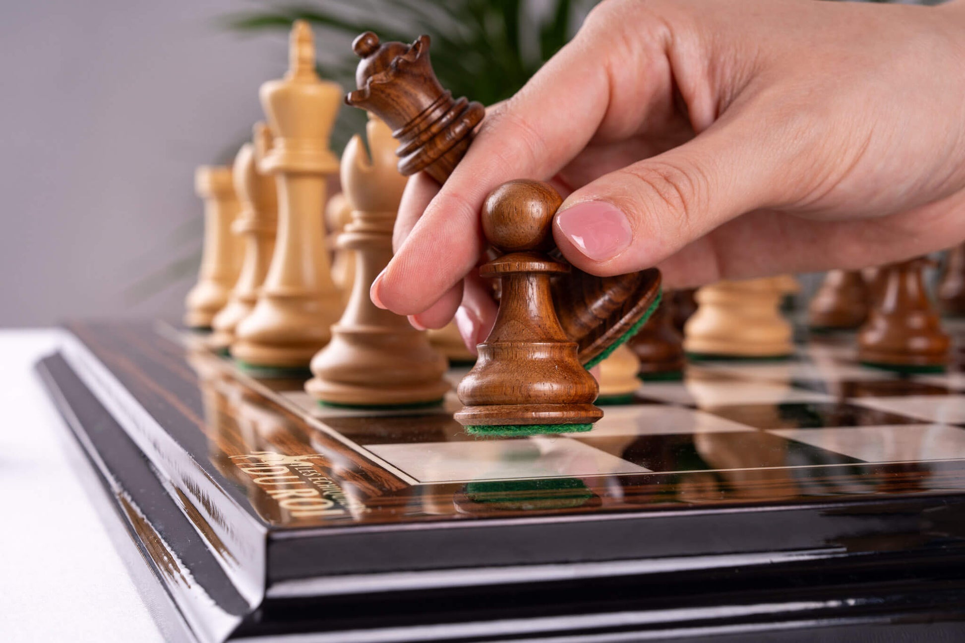 Schachspiel Couronne <br>aus Ebenholz