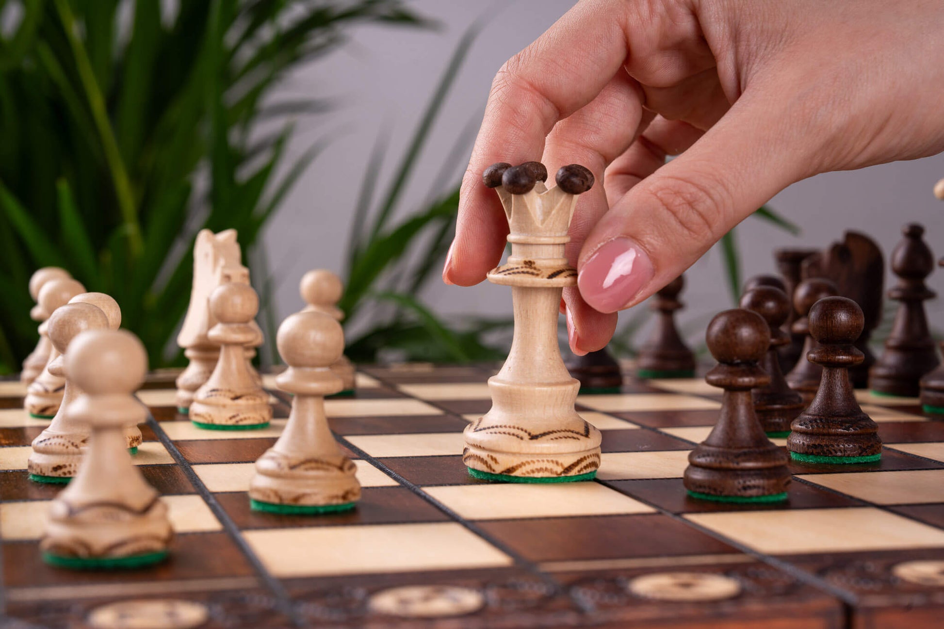 Schachspiel aus Bergahorn-Holz <br>Handarbeit