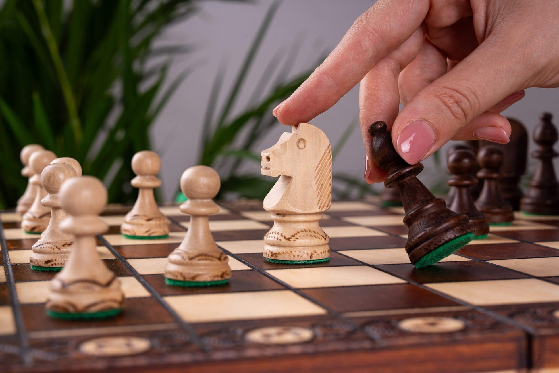 Schachspiel aus Bergahorn-Holz <br>Handarbeit