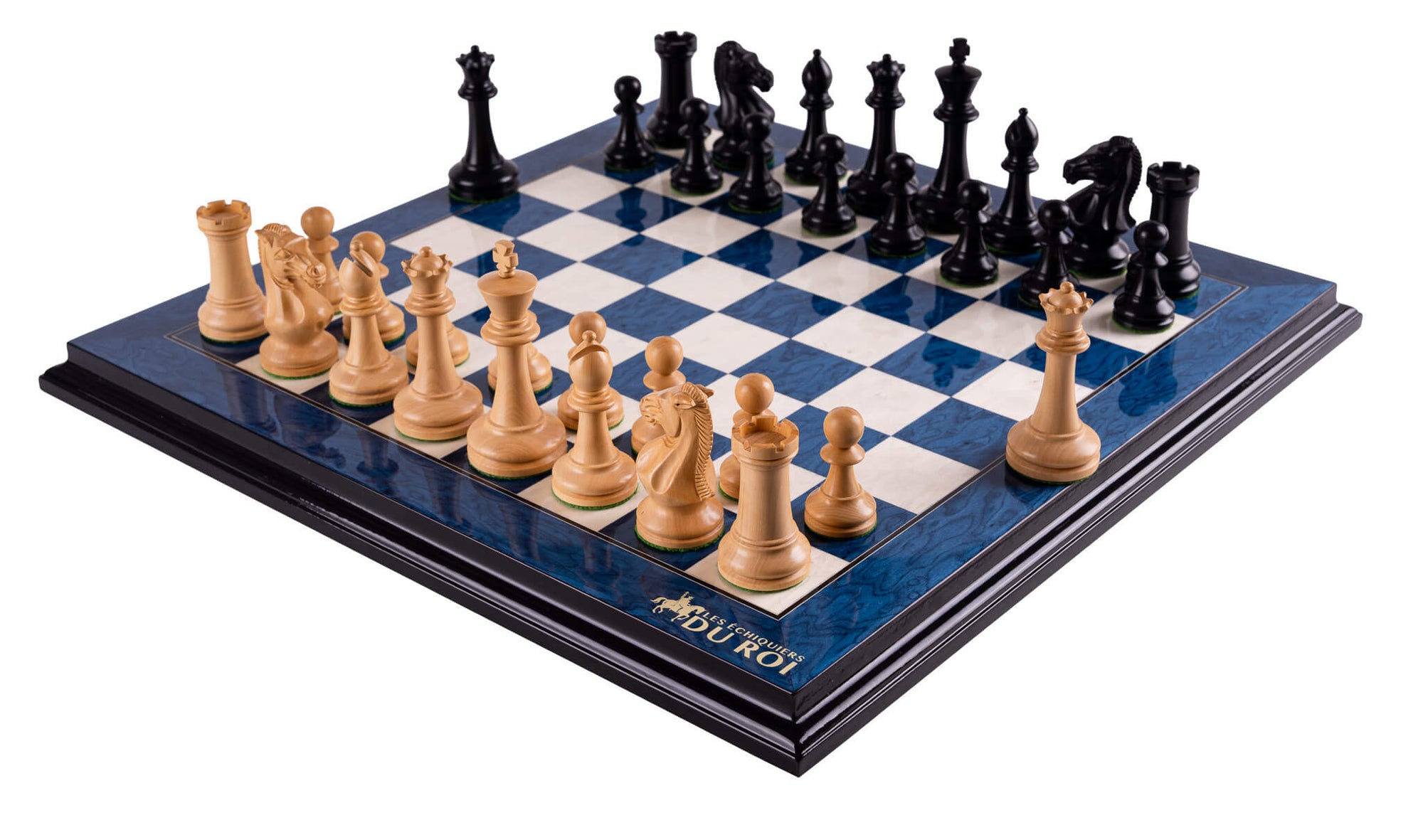 Schachspiel Bleu Céleste <br>aus Eschenmaser