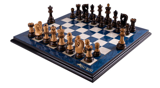 Schachspiel Bleu Impérial <br>aus Eschenmaser