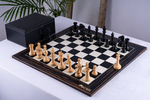 Schachspiel Rittertum <br>aus Ebenholz