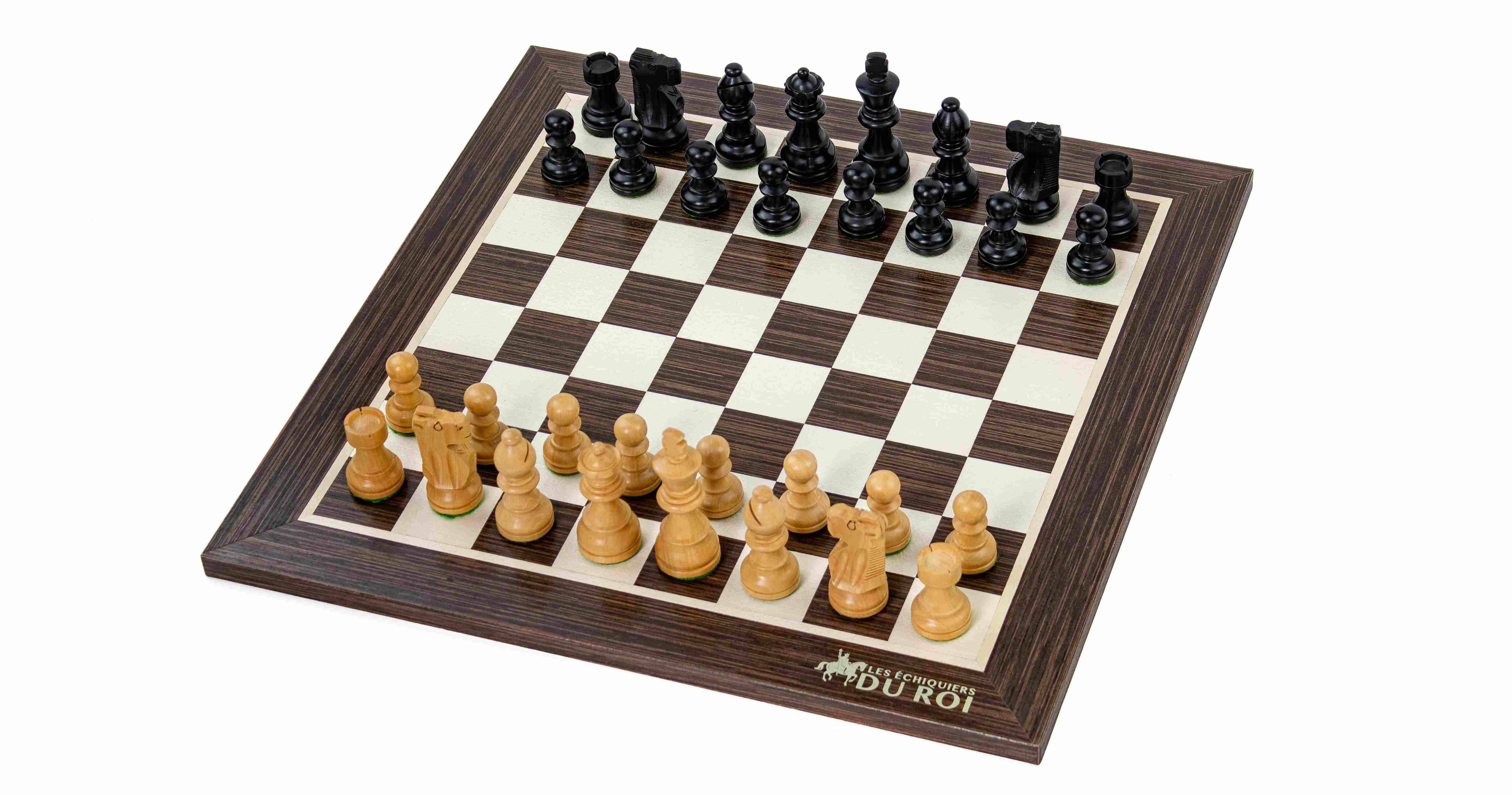 Schachspiel im französischen Stil aus Ebenholz und Ahornholz Des Königs Schachbretter