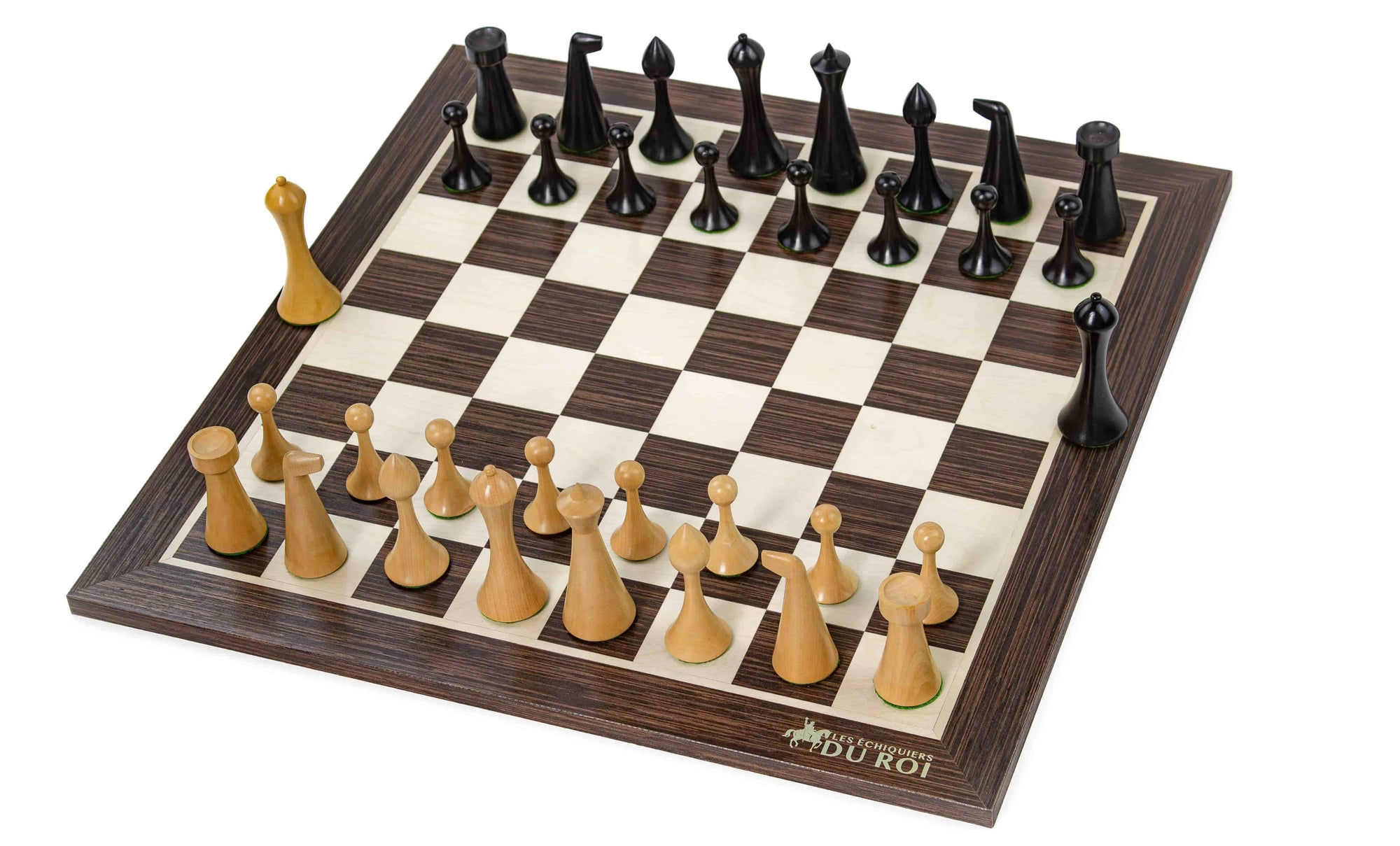 Schachspiel Minimalistisch <br>aus Ebenholz