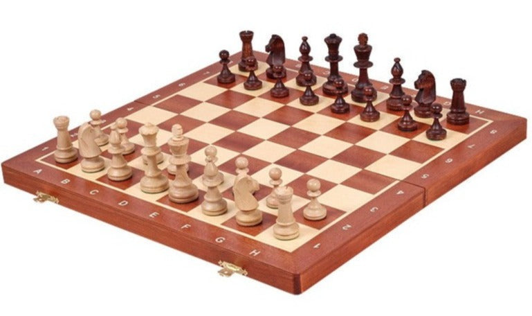 Turnierschachspiel <br>aus Mahagoniholz