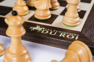 Schachspiel Grace <br>aus Einlegearbeiten (Ebenholz)