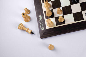 Schachspiel Grace <br>aus Einlegearbeiten (Ebenholz)