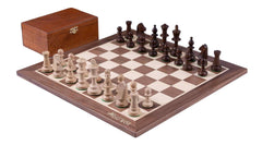 Schachbrett Royal aus Holz <br>40 x 40 cm