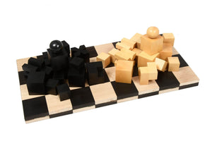 Schachbrett aus Holz <br>Mit Schachfiguren