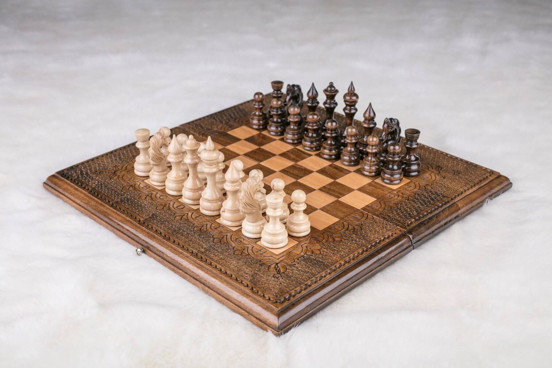 Besonderes Schachbrett aus Holz Des Königs Schachbretter