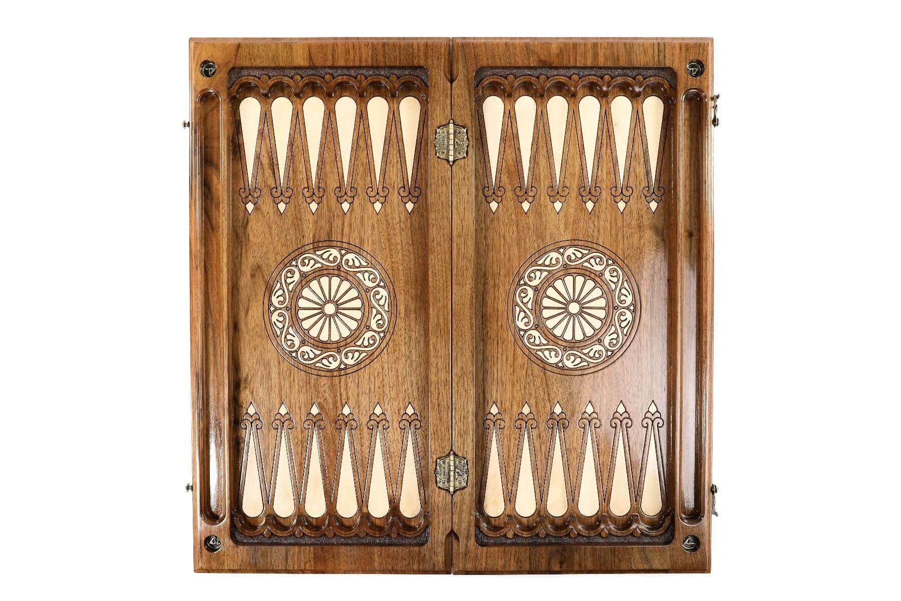 Grand Jeu d'Echecs en Bois Backgammon