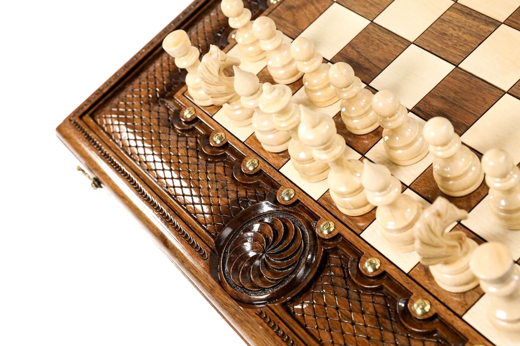 Grand Jeu d'Echecs en Bois Chevalier