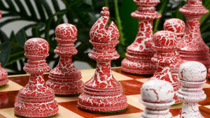  rot-weiße Schachfiguren Malerei 