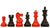 Schwarze Schachfiguren aus holz rote