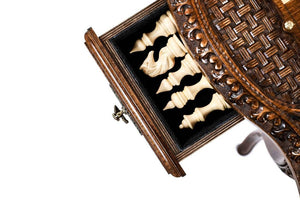 schachtisch mit schublade ornament